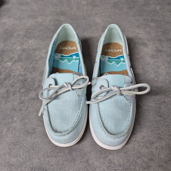 8 Sperry Star Fish Resort Boat Shoe Light Blue - Picture 3 of 10